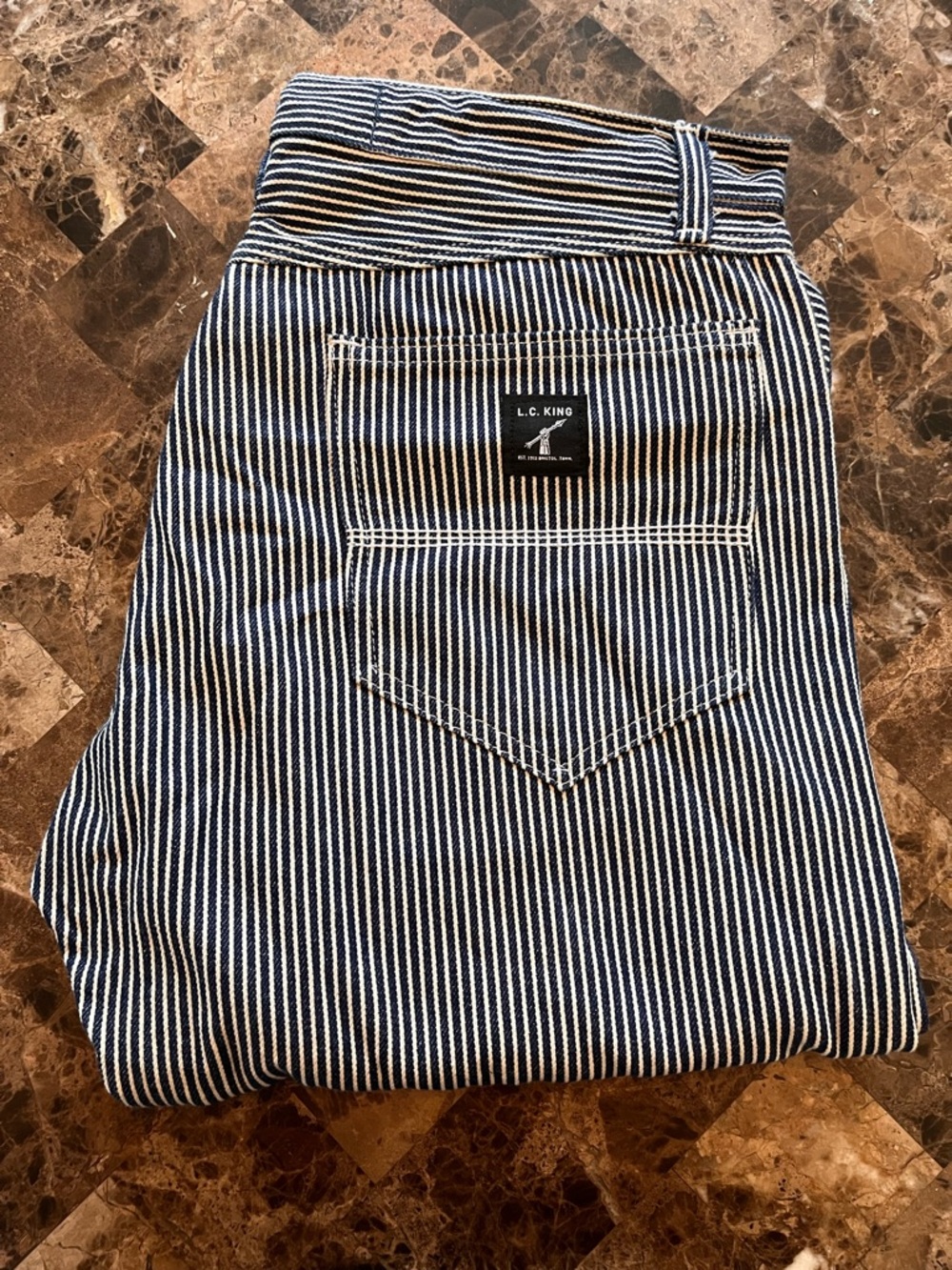 **RARE*** L.C. King Hickory Pants in Navy & White 36x36